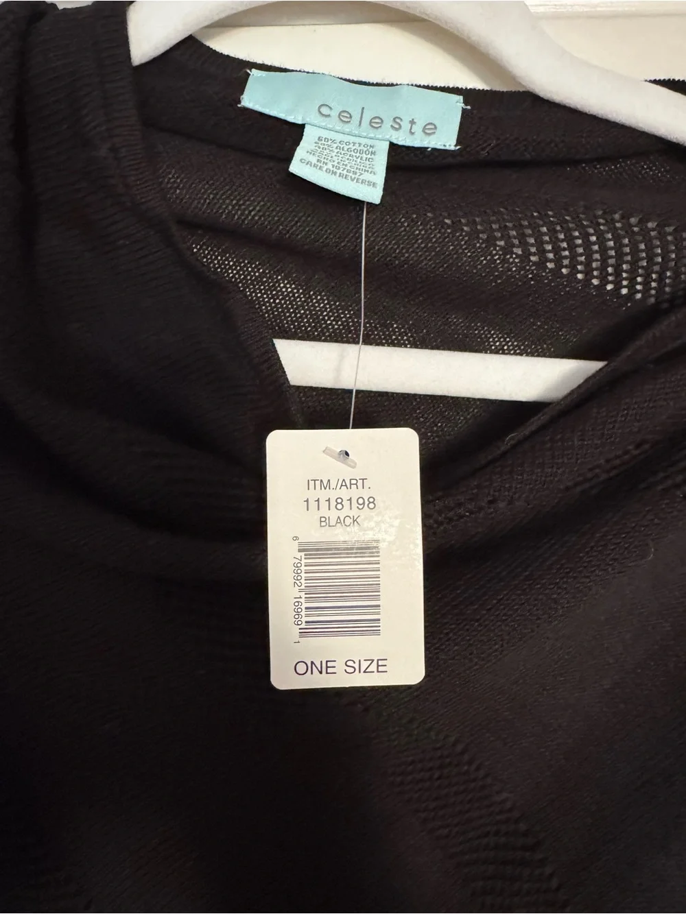 Celeste Black Knit Layering Poncho